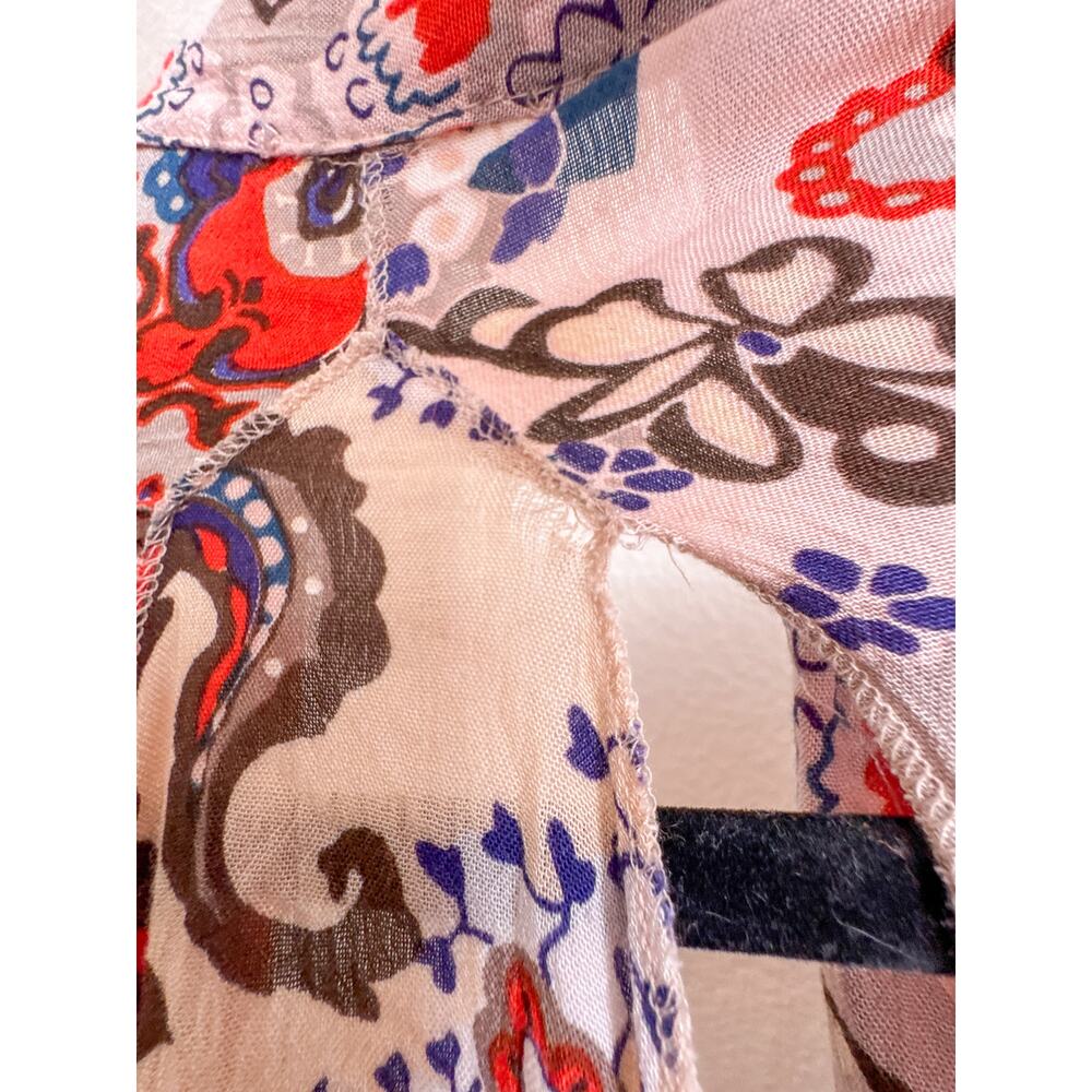 Free People Little Wing Paisley Kimono Boho Duster Open Front Festival - Picture 5 of 9